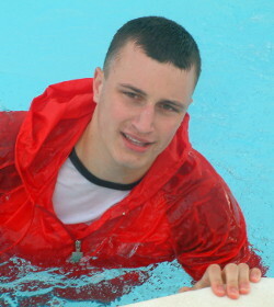 wet anorak in pool