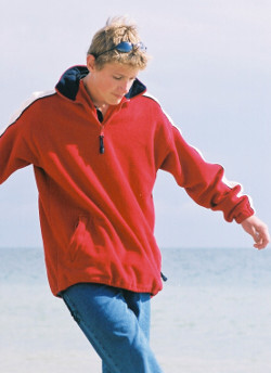 fleece red pullover